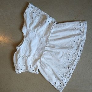 [Zara] white floral blouse